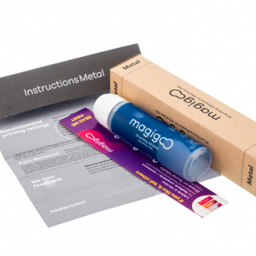Instructiuni utilizare adeziv pentru printarea 3D Magigoo Pro Metal (pentru UltraFuse 316L) 50ml si ambalaj - Filamente3D.ro