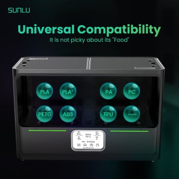 Compatibilitate universala - dispozitiv de uscare si depozitare filamente Sunlu FilaDryer S4 - Filamente3D.ro