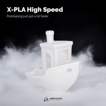 Benchy printat din filament add:north X-PLA High Speed White 750g - Filamente3D.ro