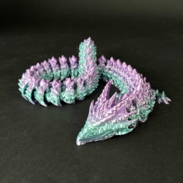 Dragon printat din filament AzureFilm PLA Silk Rainbow Aurora 1kg - Filamente3D.ro