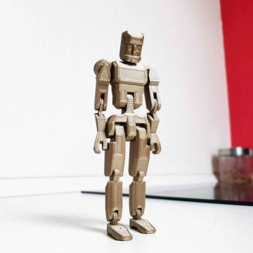 Statueta robot printata din rezerva de filament 1.75 mm AzureFilm ReFill PLA Brown (maro) 1kg - Filamente3D.ro