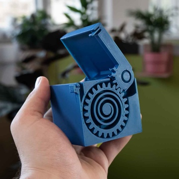 Cutiuta printata din rezerva de filament 1.75 mm AzureFilm ReFill PLA Navy Blue (albastru) 1kg - Filamente3D.ro