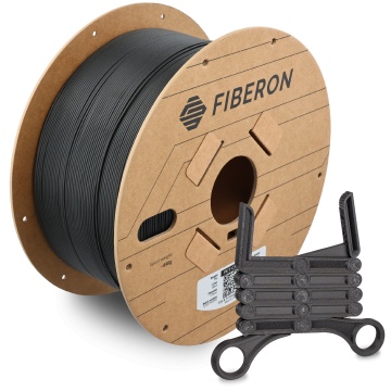 Rola si cleste printat din filament 1.75 mm Polymaker Fiberon PET-CF17 Black (negru) 3kg - Filamente3D.ro