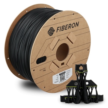 Rola si piesa printata din filament Polymaker Fiberon PET-GF15 Black 3kg - Filamente3D.ro