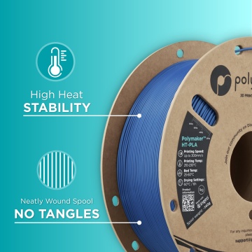 Calitatile filamentului Polymaker HT-PLA Blue - Filamente3D.ro