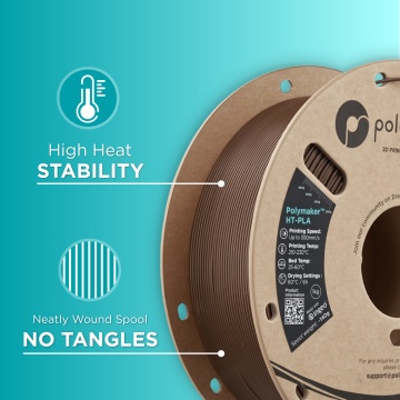 Calitatile filamentului Polymaker HT-PLA Brown - Filamente3D.ro