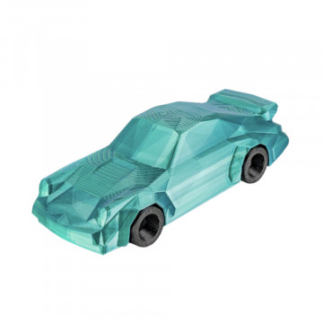 Masinuta de curse printata din filament Polymaker Panchroma PLA Dual Silk Caribbean Sea Blue-Green - Filamente3D.ro