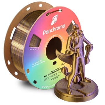 Rola si statueta Polyman printata din filament Polymaker Panchroma PLA Dual Silk Sovereign Gold-Purple - Filamente3D.ro