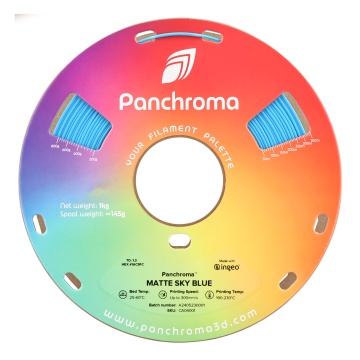 Rola vedere frontala de filament Polymaker Panchroma Matte PLA Sky Blue - Filamente3D.ro