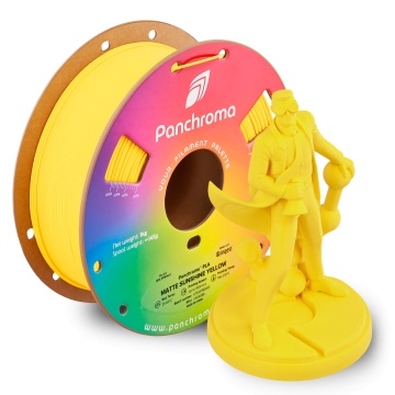 Statueta om de stiinta printat din filament 1.75 mm Polymaker Panchroma PLA Matte Sunshine Yellow 1kg si rola
