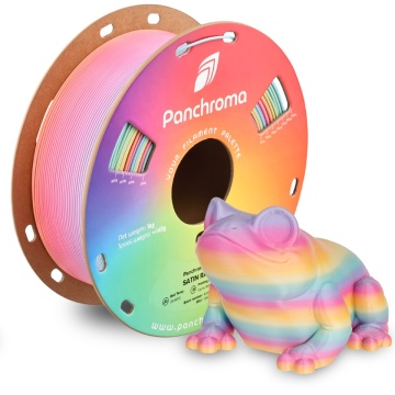 Broscuta printata si rola de filament Polymaker Panchroma Satin Gradient Rainbow 1kg - Filamente3D.ro