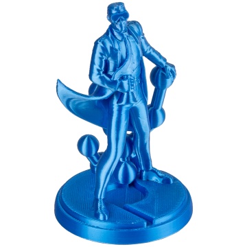 Statueta Polyman printata 3D din filament Polymaker Panchroma PLA Silk Blue - Filamente3D.ro