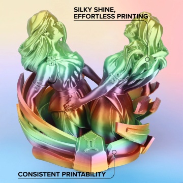Sirene printate din filament Polymaker Panchroma PLA Silk Gradient Rainbow 1kg - Filamente3D.ro