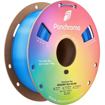 Vedere laterala rola de filament Polymaker Panchroma PLA Silk Gradient Water 1kg - Filamente3D.ro
