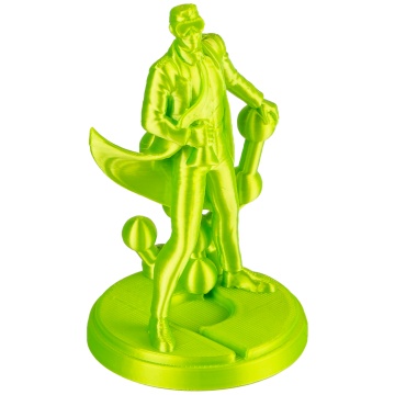 Statueta Polyman printata 3D din filament Polymaker Panchroma PLA Silk Lime - Filamente3D.ro