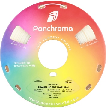Vedere frontala filament Polymaker Panchroma PLA Translucent Natural 1kg - Filamente3D.ro