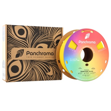 Rola si cutie filament Polymaker Panchroma PLA Translucent Yellow 1kg - Filamente3D.ro