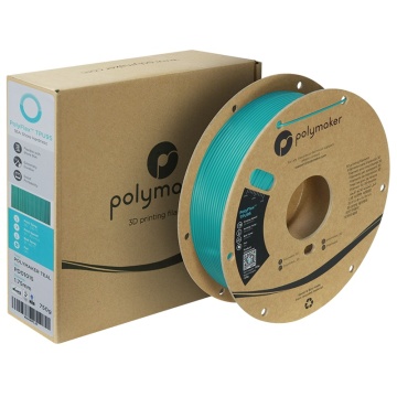 Rola si ambalaj filament Polymaker PolyFlex TPU-95A Teal 750g - Filamente3D.ro