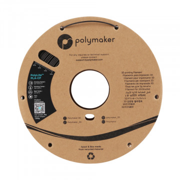 Vedere frontala rola de filament Polymaker PolyLite PLA-CF Black 1kg - Filamente3D.ro