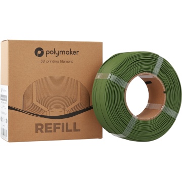 Cutie si rezerva de filament 1.75 mm Polymaker Refill Panchroma PLA Matte Army Dark Green 1kg - Filamente3D.ro