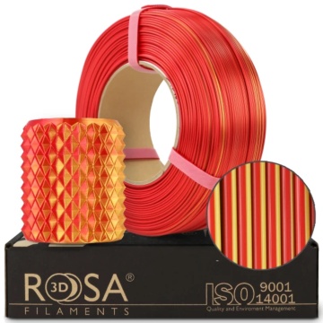 Filament 1.75 mm Rosa 3D ReFill PLA Magic Silk Fire (rosu-auriu) 1kg