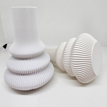 Vaze printate din filament 1.75mm F3D Premium PLA-HD White (Alb) si Cold White - Filamente3D.ro