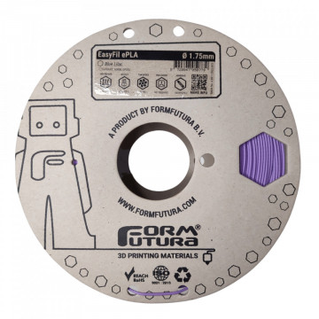 Vedere frontala rola reala filament 1.75mm FormFutura EasyFil ePLA Blue Lilac 1kg - Filamente3D.ro
