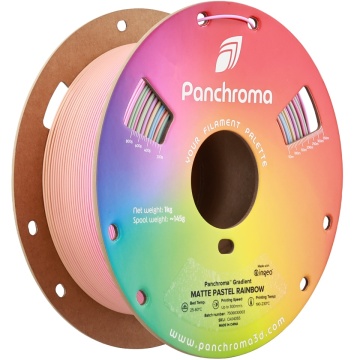 Rola amplasata vertical - filament Polymaker Panchroma PLA Gradient Matte Pastel Rainbow 1kg - Filamente3D.ro