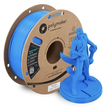 Rola si statueta Polyman printata din filament 1.75 mm Polymaker PETG Electric Blue 1kg - Filamente3D.ro