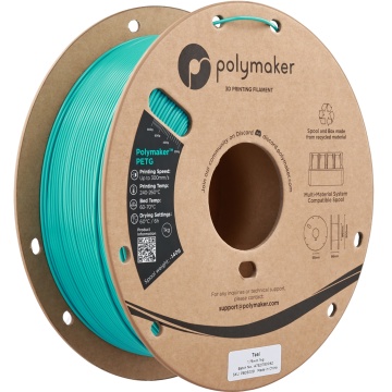 Vedere rola de filament 1.75 mm Polymaker PETG Teal 1kg - Filamente3D.ro