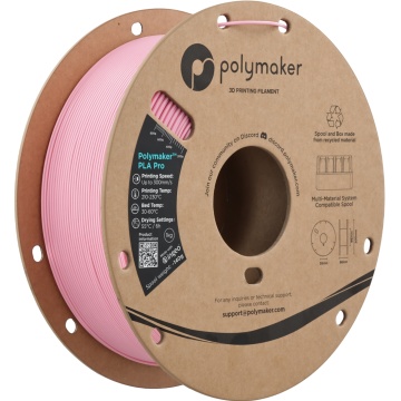 Vedere axonometrica rola de filament 1.75mm Polymaker PLA Pro - High Speed Tough PLA Pink (roz) 1kg
