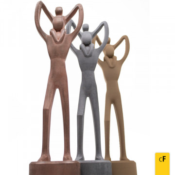 Statuete pentru ziua tatalui printate 3D din filament ColorFabb CopperFill 750g si postprocesate - Filamente3D.ro