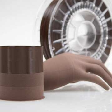 Rola si mostra printata din filament ColorFabb Varioshore TPU Dark Brown 700g - Filamente3D.ro