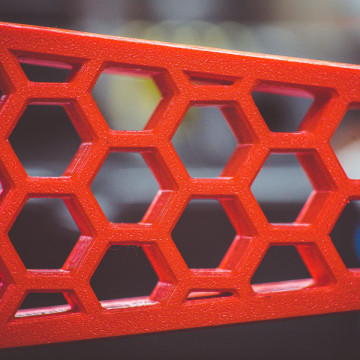 Macro clema printata 3D din filament FormFutura HDglass - Blinded Red (rosu opac) 750g - Filamente3D.ro