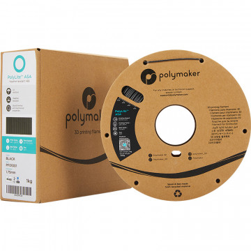 Rola si ambalaj filament Polymaker PolyLite ASA Black (negru)1kg - Filamente3D.ro