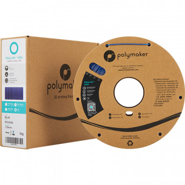Rola si ambalaj filament Polymaker PolyLite ASA Blue 1kg - Filamente3D.ro