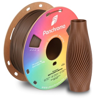 Vaza printata si rola de filament din care a fost printata, Panchroma Matte PLA Earth Brown - Filamente3D.ro