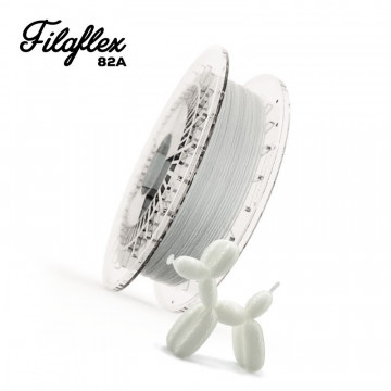 Catel printat 3D din filament Recreus FilaFlex Original 82A Clear (transparent) 500g si rola si text - Filamente3D.ro