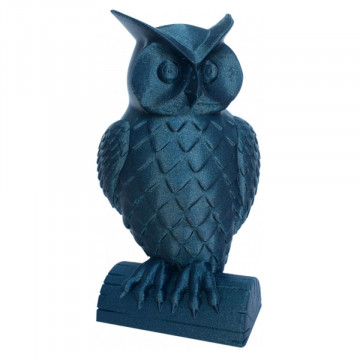 Statueta bufnita printata 3D din filament SmartFil Flex - TPU 93A - Glitter Blue (albastru stralucitor) 330g - Filamente3D.ro