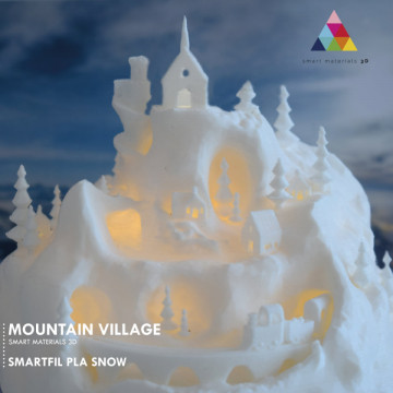 Castel printat 3D din filament Smart Materials 3D SmartFil PLA Snow (alb) - RAL 9016 - 1kg - Filamente3D.ro
