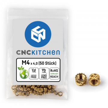 Inserturi filetate CNC Kitchen - M4 Short (M4x4.0) - 50 buc