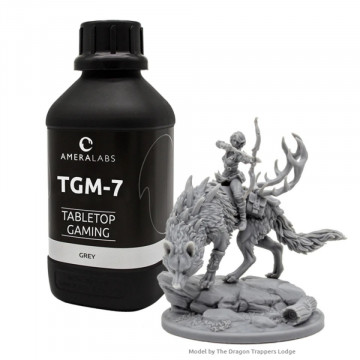 Sticla de rasin asi miniatura calareata pe lup printata din rasina AmeraLabs TGM-7 Grey - Filamente3D.ro