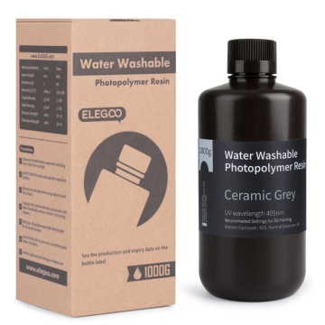 Ambalaj si sticla de rasina Elegoo Water Washable Ceramic Grey - Filamente3D.ro
