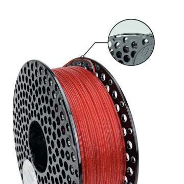 Detaliu rola filament AzureFilm PLA Glitter Red 1kg - Filamente3D.ro