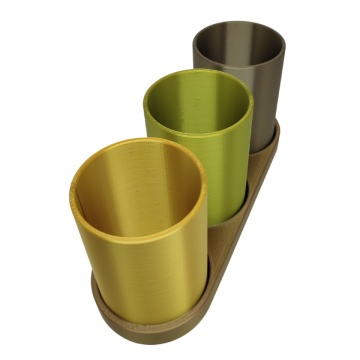 Vedere suporturi creioane printate din filament AzureFilm PLA Silk Gold 1kg si alte culori - Filamente3D.ro