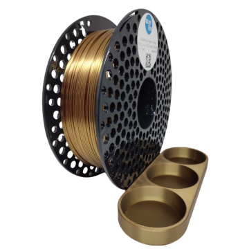 Rola si tavita creioane printata din filament AzureFilm PLA Silk Rainbow Amber 1kg - Filamente3D.ro