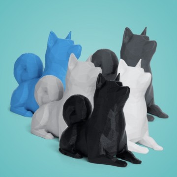 Detaliu catei printati din filament Fiberlogy Matte PET-G Black 850g si din alte culori - Filamente3D.ro