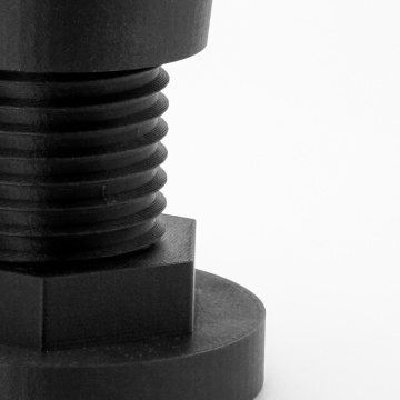 Macro surub printat din filament Fiberlogy PLA+CF Black 850g - Filamente3D.ro