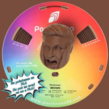Rola si cap statueta om printata din filament 1.75 mm Polymaker Panchroma CoPE Brown 1kg - Wow! Nu pot sa cred ca nu e PLA - Filamente3D.ro