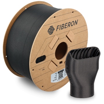 Rola de filament si piesa printata din Polymaker Fiberon PA6-CF20 3kg - Filamente3D.ro